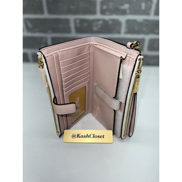 Michael Kors JST LG Color-Block Double-Zip Wristlet - Powder Blush Multi - Picture 7 of 7